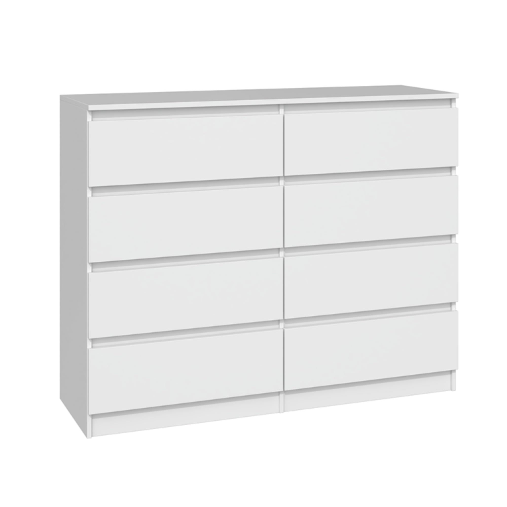 Home Collective Cassettiera, camera da letto, corridoio, armadio, credenza, credenza con 8 cassetti, larghezza 120 cm, altezza 97 | Bianco