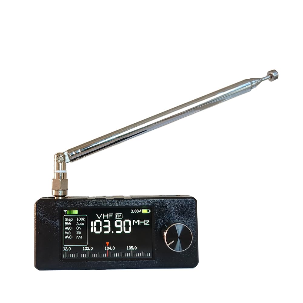 Upgraded Si4732 Mini Radio with 1.9-inch Screen, Portable AM FM Pocket Radio Receiver, LSB USB Transistor Radios, Headphones with Headphone Amplifier, for Walking | Camping etc.