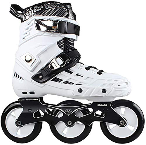 WuJiPeng Patines En Línea Patines En Línea para Adultos 3 Ruedas De Ruedas Grandes Patines Anticolisión Resistentes Al Desgaste Transpirables Y Cómodos,White-44EU