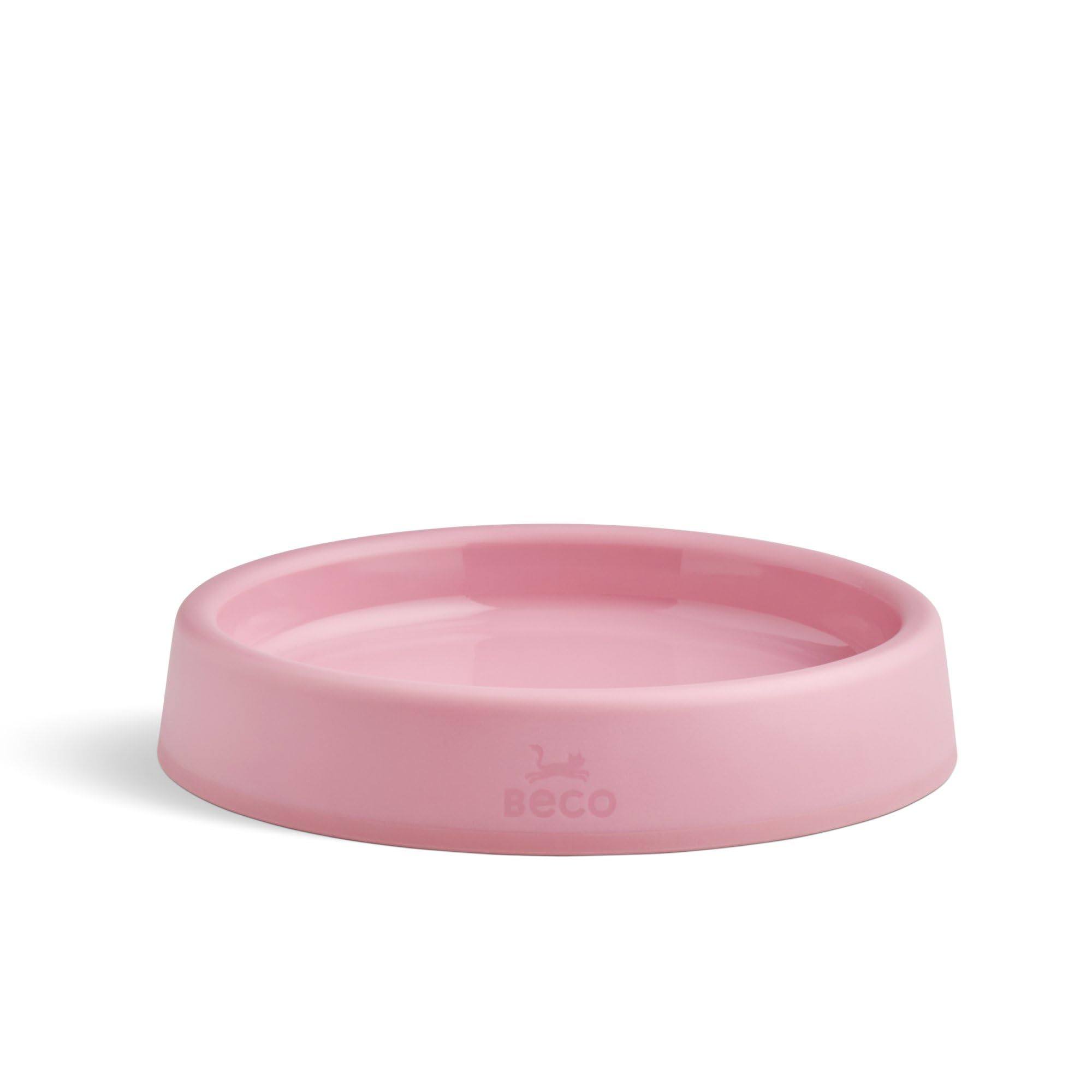 Beco Cat Bowl - Food & Water Steady Bowl, Recycled Plastic, Non-Slip Rubber Base, Whisker Friendly Feeding Dishes, Candy Pink