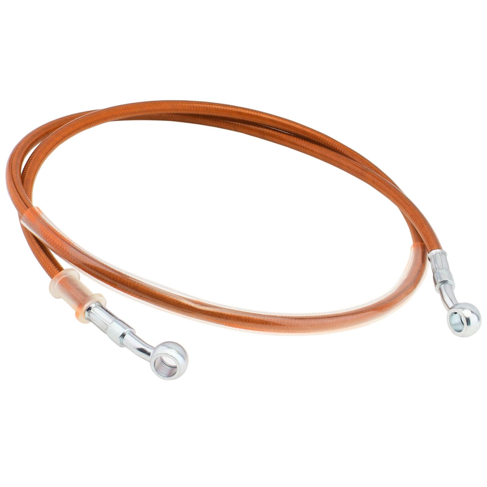 Ksxzw Orange Motorbike Part 120Cm Motorcycle Braided Brake Hose Line Steel Cable Hydraulic Pipe For Universal Motorbike(Orange)