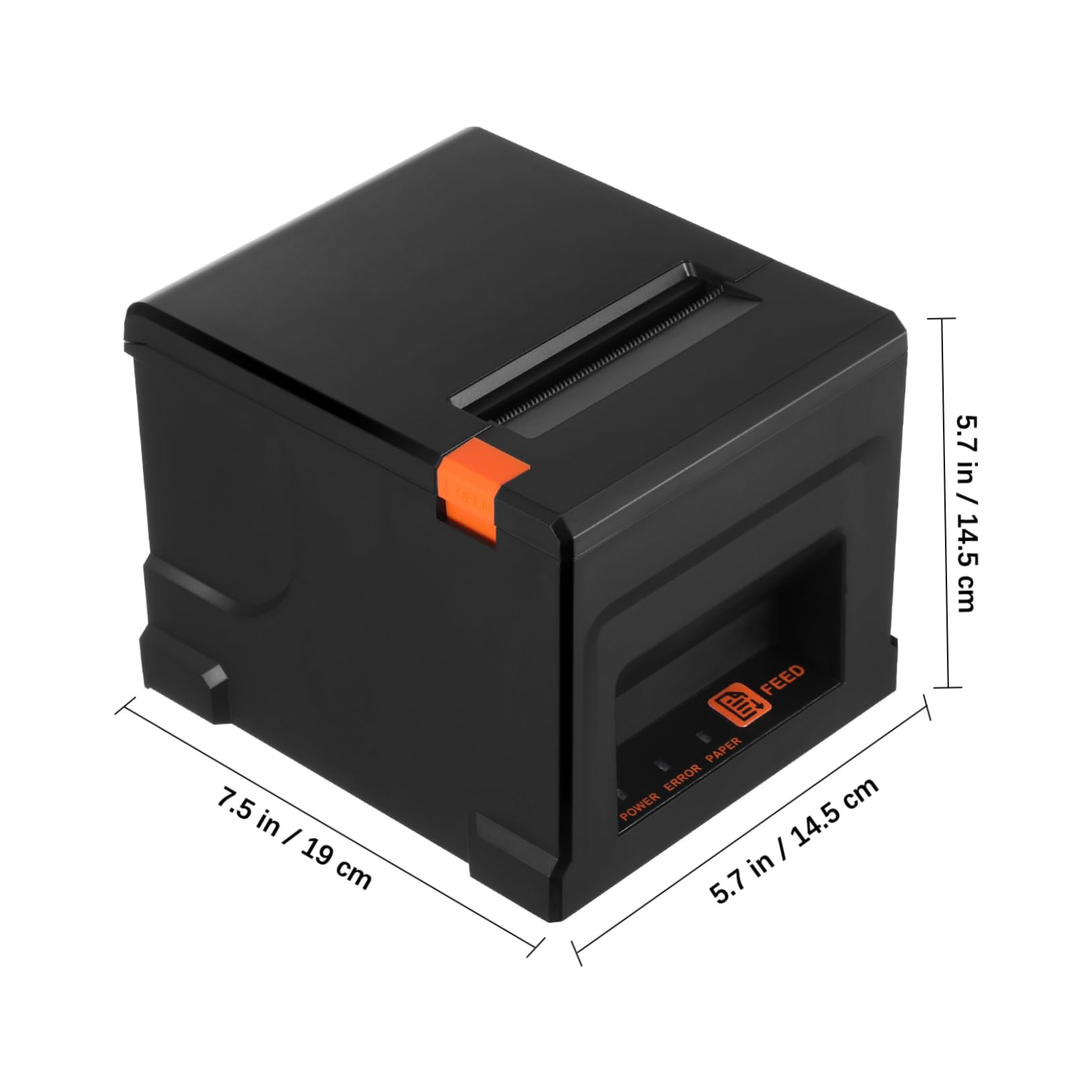 OUNONA Portable Thermal Receipt Printer High Speed Easy to Operate 80mm Width Us Power Adapter