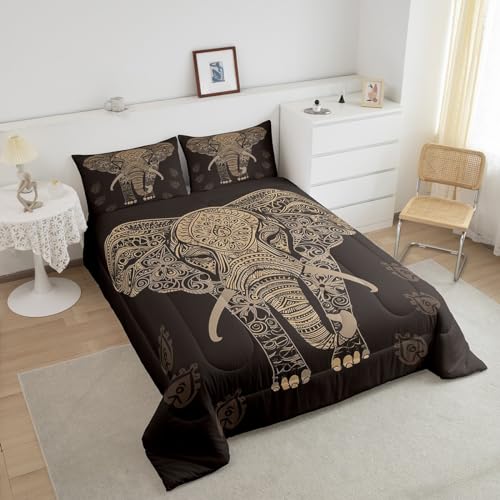 Image of Feelyou Ethnic Elephant Wild Comforter Set Full Size Girls Boys Kids