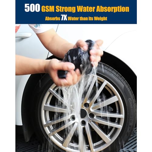 Image of BENAVJI Microfiber Cloths, Thick Lint-Free Multipurpose Automotive Microfibre Towels for Car, Bike Cleaning, Polishing, Washing & Detailing (40 X 40 CM, Grey Pack of 5)