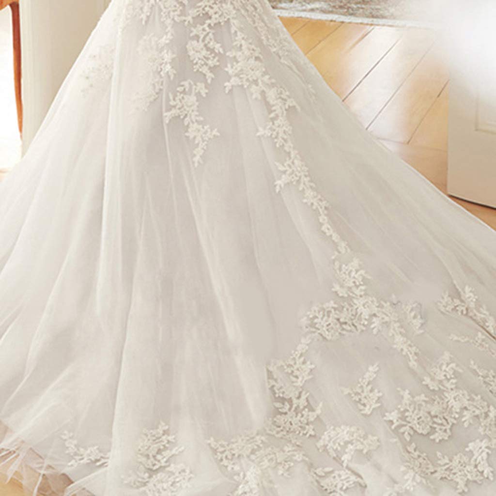 Prinzessinnenkleid mit offenem Rückenausschnitt, Häkelspitze, doppelter Spitze, bodenlang, Elfenbein, US-Größe 4 (M), US-Größe 4 (M),Ivory-US:4 (M)