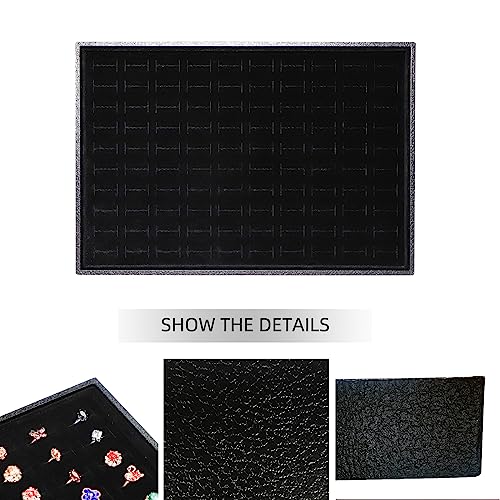 Image of Wudygirl Ring Holder 100 Slots Ring Organizer Stackable Jewelry Tray for Drawer(100 Slots)