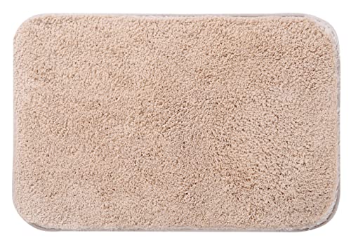 Image of Pano Microfiber Anti Slip Bathmat Set with Contour, Soft & Super Absorbent Mats for Shower, Washable, Non-Slip & Quick-Drying Mats for Home, Kitchen, Office, Pack of 2 (Cream, 50X75 Cm & 50X50 Cm)