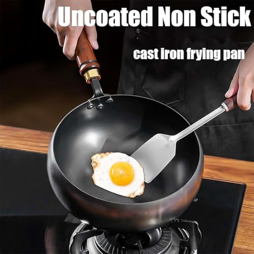 Wok de Hierro Fundido Japonés 11in con Tapa de Madera miniatura 4