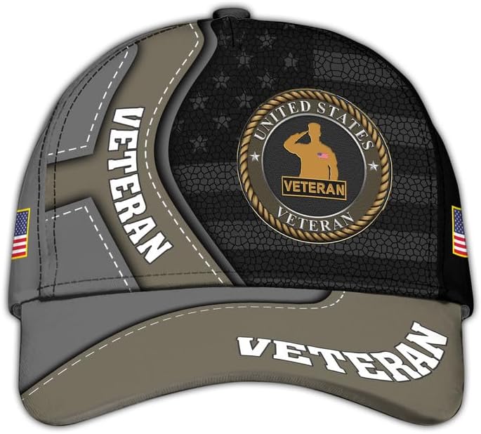 Veteran Caps for Men – Military Veteran Baseball Cap, Patriotic Hat, Gift for Veterans, Tactical Ball Cap, Adjustable Design