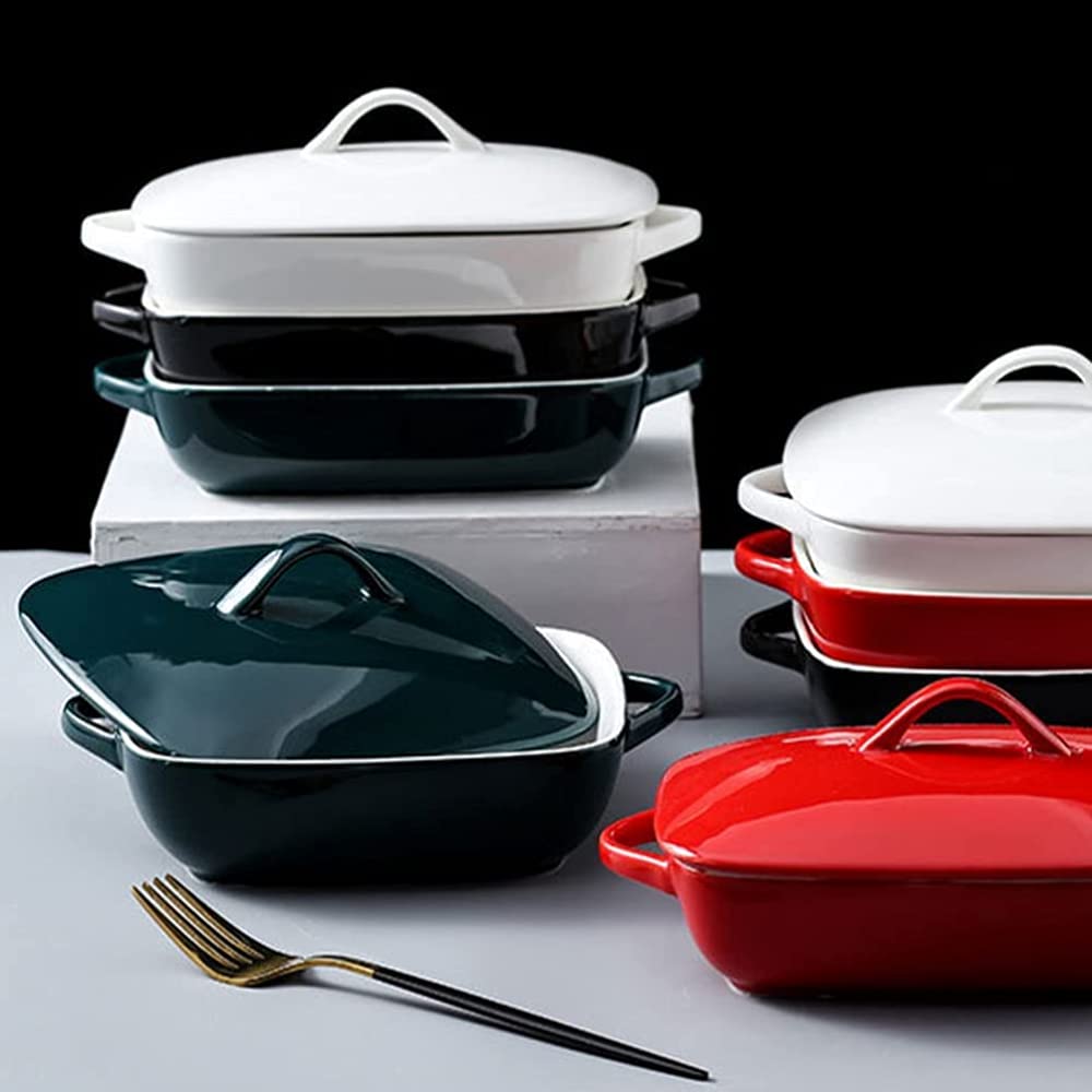 Ceramiczne naczynie do zapiekania z pokrywką Prostokątne naczynie do zapiekania Zapiekanki Lasagne z pokrywkami do pieczenia Forma do pieczenia ciasta