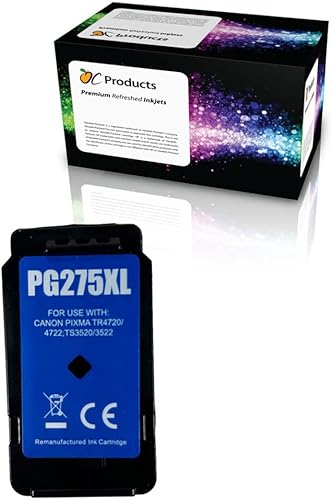 OCProducts - Cartucho de tinta remanufacturado para Canon PG-275XL, color negro para PIXMA TR4720 TR4722 TS3520 TS3522