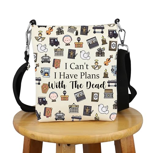 G2TUP Mortician Gift Have Plans With The Dead Crossbody Bag Funeral Director Travel Bag Mortician Friend Dark Humor Gift