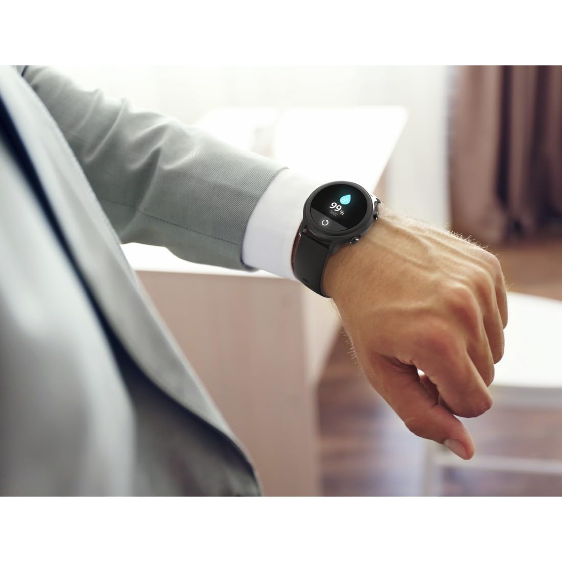 Hama Smartwatch GPS (zegarek inteligentny, smart, LCD, Bluetooth, wodoodporny, pulsoksymetr, powiadomienia, silikonowy pasek, sportowy, fitness) czarny