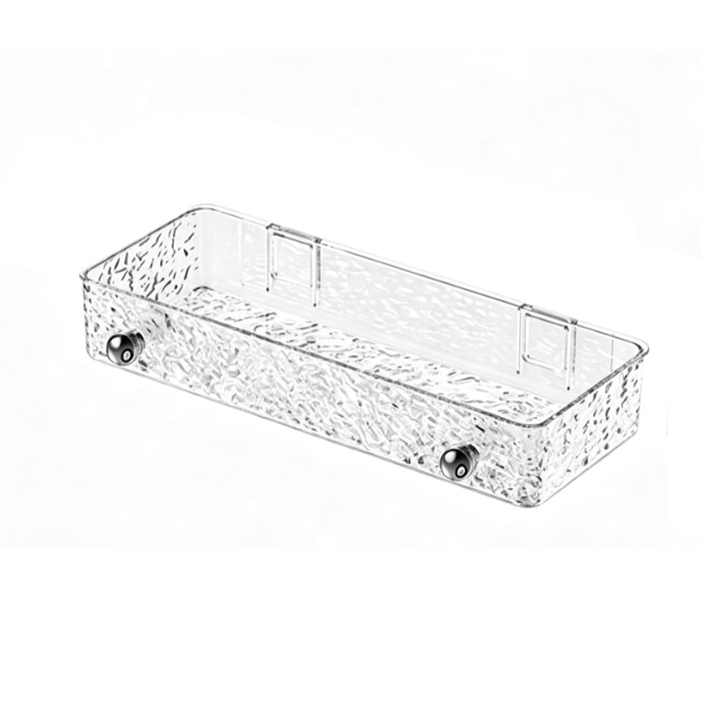 Duschablage Ohne Bohren Badezimmer Organizer, Eckregal Wandregal mit Handtuchständer, Transparente Aufbewahrung für Badezimmer, Toilette und Küche,A,30cm