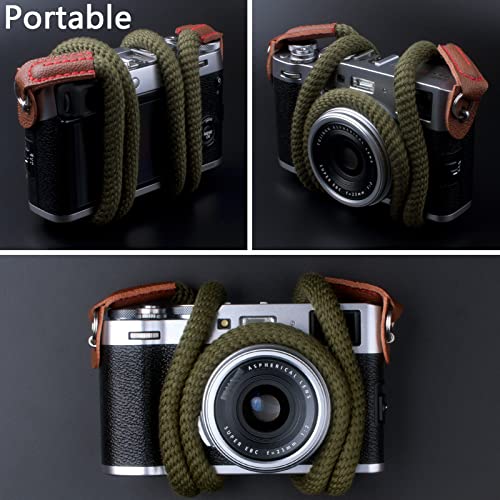 Vko 120Cm Camera Strap,Vintage Soft Camera Rope Strap Neck Shoulder Strap Compatible With Sony Nikon Canon Fuji Mirrorless Dslr Slr Camera Green #TOP5