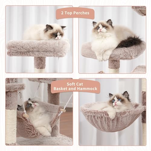 Image of Gitelsnour Cat Tree, 71'' Tower for Large Cat with Scratching Post, GCT032MU