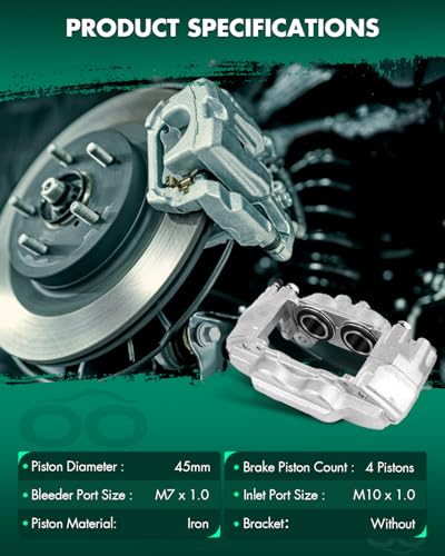 Image of SCITOO Front Left Brake Caliper Without Bracket 19-2985 Compatible For Toyota For 4Runner 2003-2009,For Toyota For FJ Cruiser 2007-2014,For Toyota For Tacoma 2005-2023,For Toyota For Tundra 2000-2006