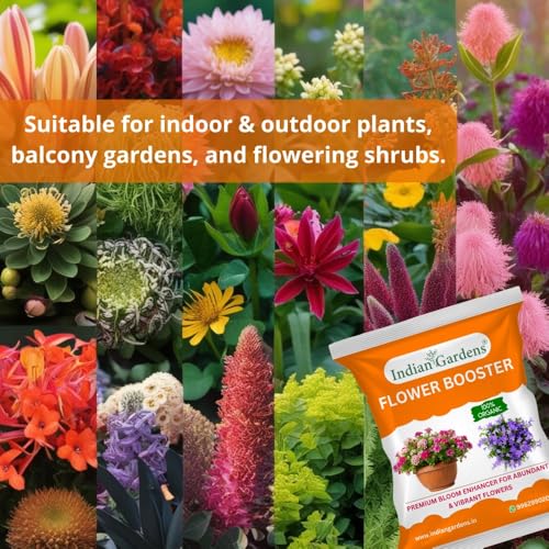 Image of Indian Gardens - Flower Booster | Flowering Plant Food for Heavy Blooming | Promotes Bigger, Brighter Flowers & Healthy Growth | Suitable for All Flowering Plants (5 Kg)