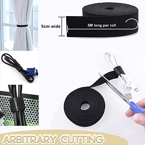 Klett Kabelbinder, (50mm breit) DIY Handwerk / Wiederverwendbar ✪