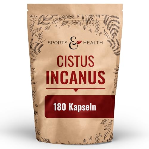 Cistus Incanus Kapseln - 180 Kapseln - 860mg pro Tagesdosierung - Vegan - Zistrose Kapseln - Zystus