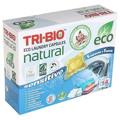 TRI-BIO Eco Natural Sensitive Laundry Tablets 14 Tablets No Perfume No Chlorine Cover