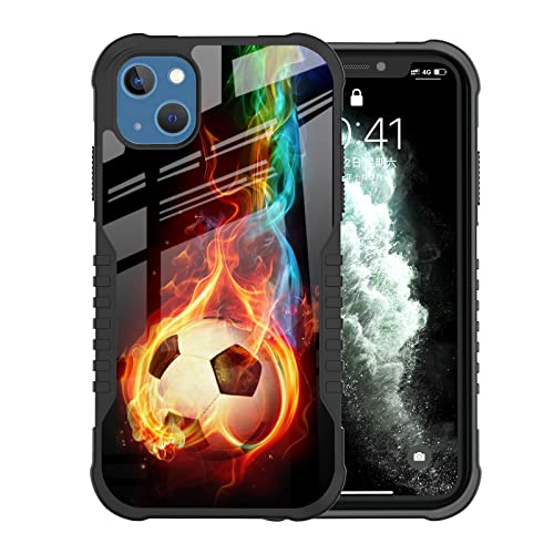 GUWJSO Compatible with iPhone 13/14 Case Soccer Sports Design, Edge Protection Shock-Proof...