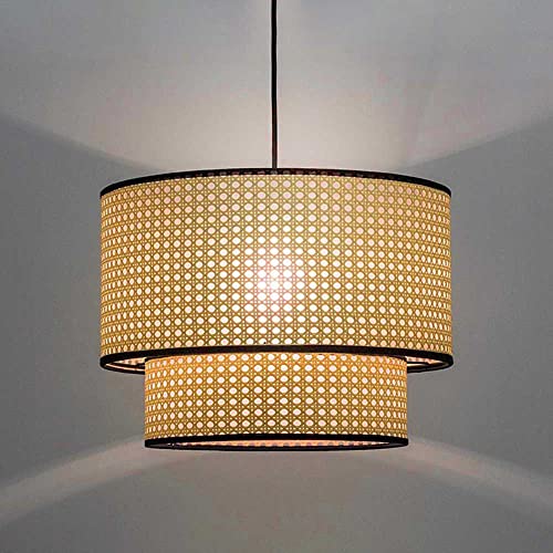 CSSYKV Araña De Ratán Lámpara Tejida De Bambú Minimalista Moderna Lámpara Colgante LED Creativa E27 Sala De Estar Dormitorio Comedor Balcón Lámparas Japonesas Lámparas Rústicas Cover