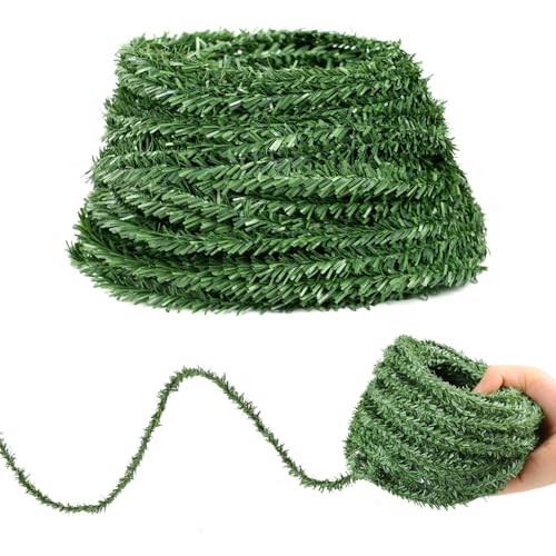 JOFONY 50 FT Christmas Miniature Artificial Pine Garlands Mini Pine Greenery Roping Garlands for Christmas Crafts and Holiday Outdoor Decor