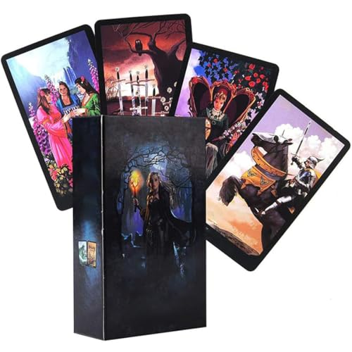 Witches Tarot - Set di 78 carte tarocchi per principianti, portatili, con istruzioni (lingua italiana non garantita), con scatola colorata per giochi di carte, regalo misterioso per amici