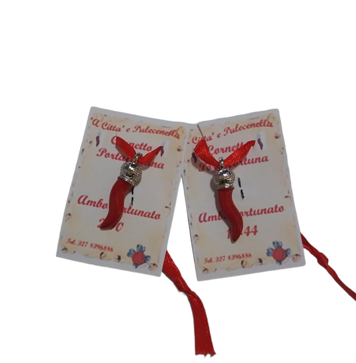 cornetto portafortuna cm.3 (rosso 25 pezzi)