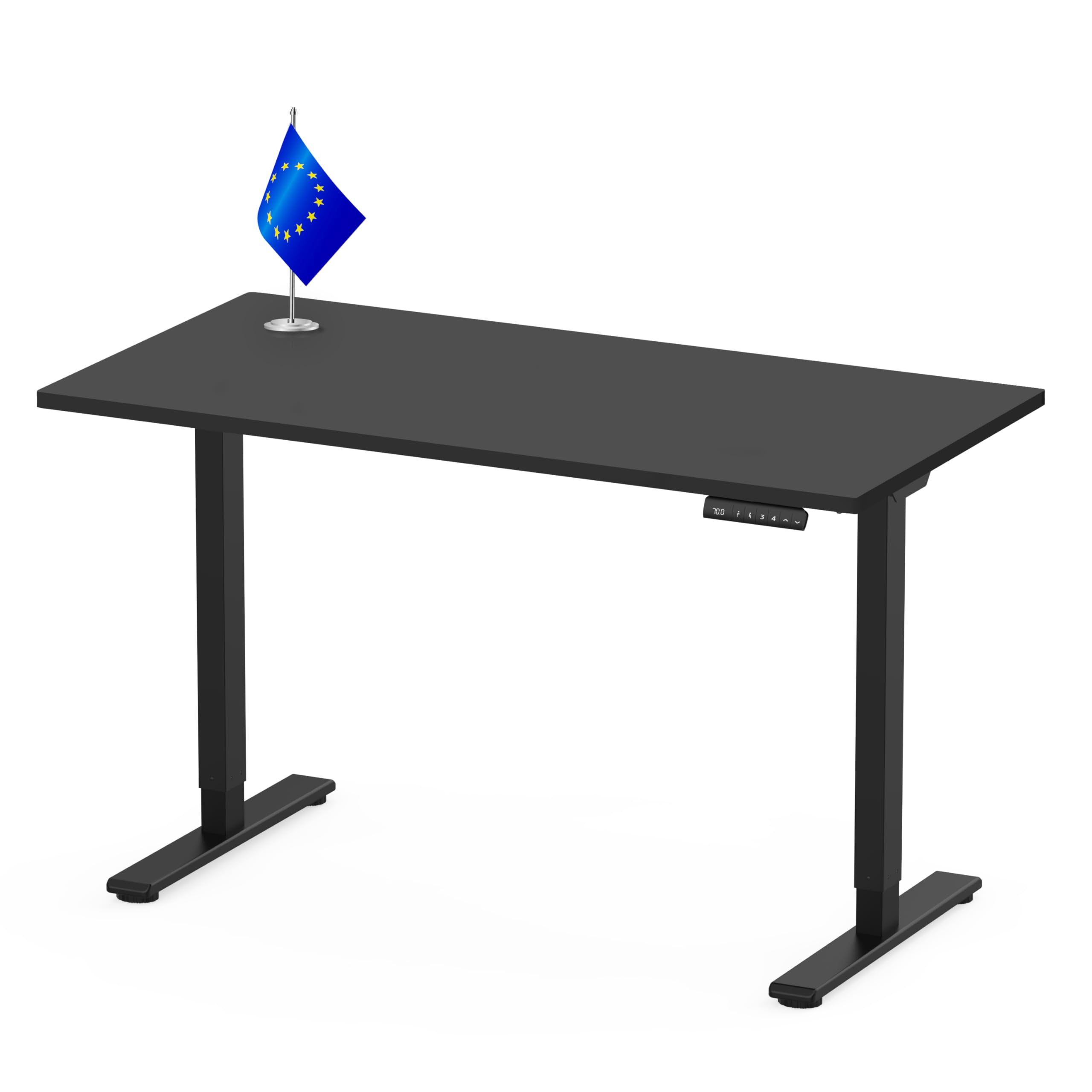 FLEXISPOT 160x80 Escritorio Elevable Eléctrico con Un Tablero Entero Hecho en la UE, Standing Desk, Mesa de Elevable Eléctrico de 2 Motores con 4 Panel de Memoria, 70-119cm, Capacidad 100KG, Negro