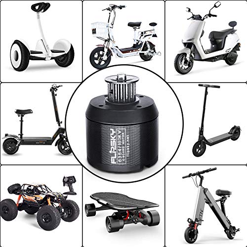 Flipsky Brushless Sensored Motor with Pulley for Electric Bike/Skateboard BLDC Belt Motor 6354 190KV 2450W Shaft 8mm High Efficiency Esk8 Motors with High Torque 7Nm Dustproof Motor e-Bike Motor
