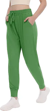 TNNZEET Women's Joggers with Pockets - High Waisted Sweatpants Tapered Leg Drawstring Lightweight Athletic Pants