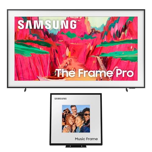 Samsung QN75LS03FWFXZA 75 Inch The Frame Pro Wireless 4K Neo QLED TV with a HW-LS60D 2.0 Channel Photo Frame Speaker (2025)