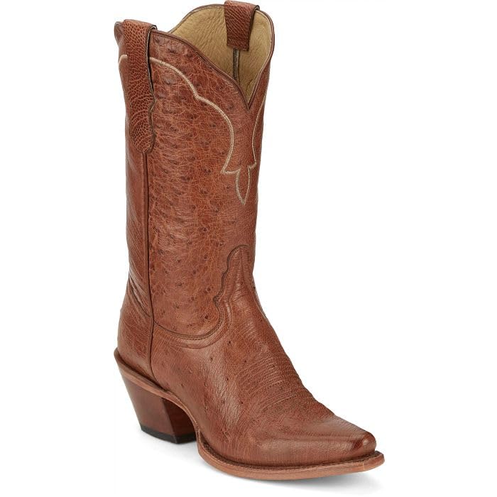 Tony Lama Justin Lorraine 11" Smooth Ostrich Boots for Women, Premium Leather Western Footwear, Elegant Design, Comfortable Fit3