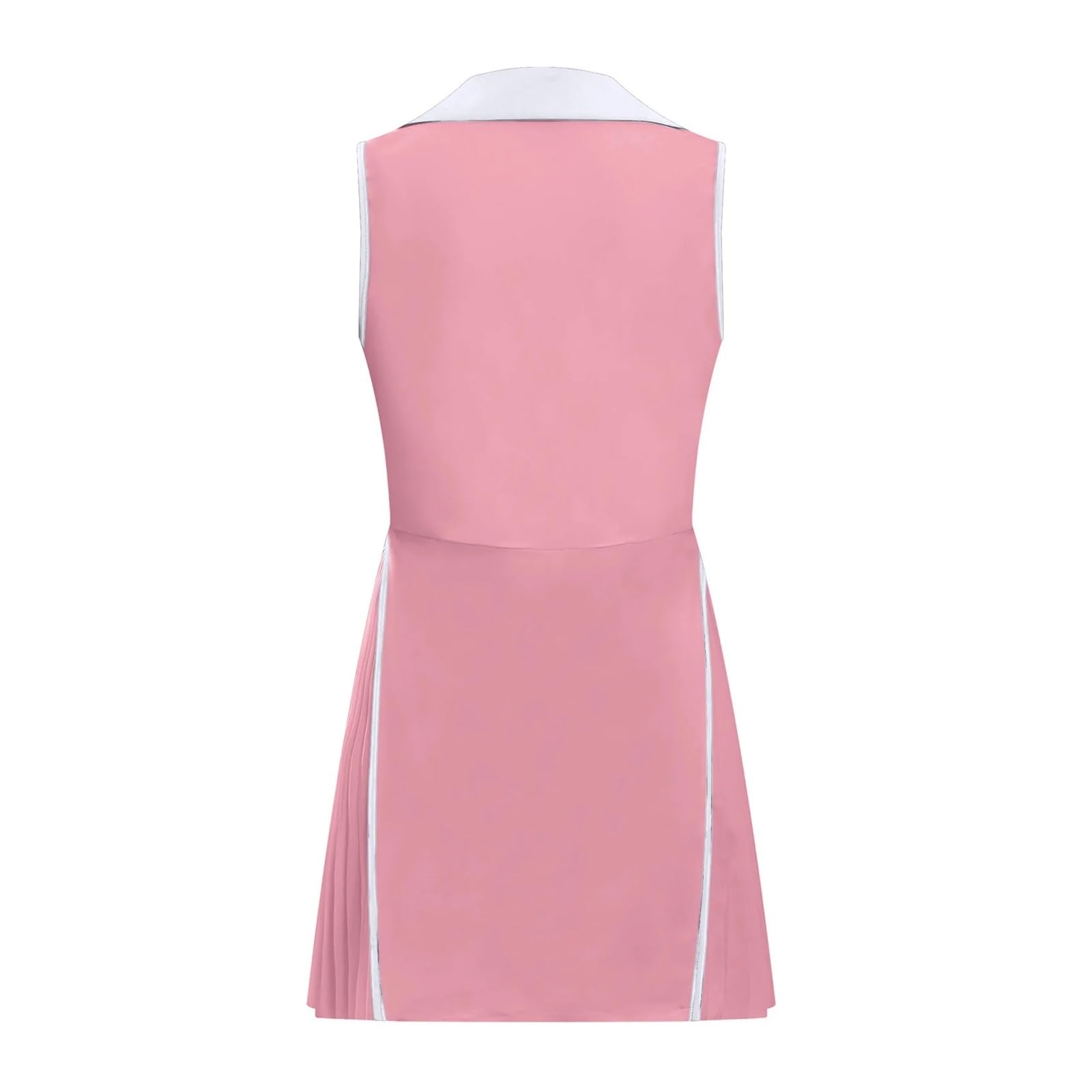 Vestido Deportivo Vestidos Deportivos de Tenis for Mujer, Ropa Golf for, Cuello en V, sin Mangas, Ribete Contraste Vestido Padel Mujer(Green,L)