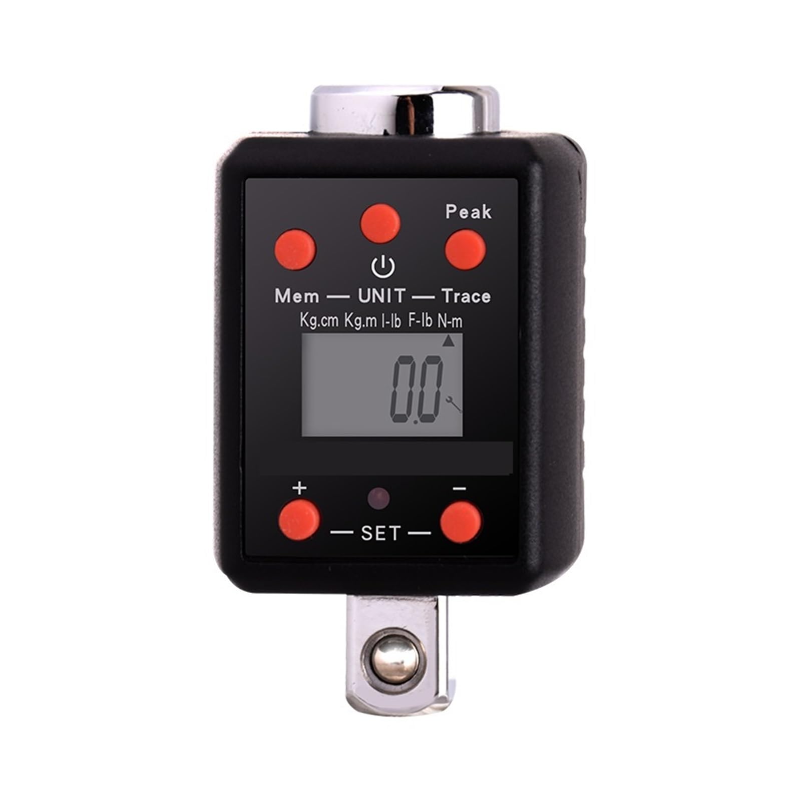 Llave dinamométrica digital, Torquímetro de pantalla digital electrónica alta precisión Ajustable 0.3-1000Nm 1/4 "1/2" 3/8 "3/4" Adaptador par preestablecido(WRG6-600)