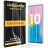 [3 Pack] UniqueMe Screen Protector for Samsung Galaxy Note 10,[Fingerprint Available][Flexible Film][Bubble-Free] TPU Film with Lifetime Replacement Warranty