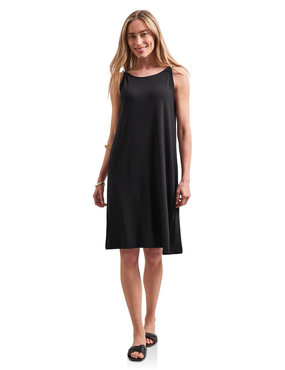 Street One Knee Length Dress with Buckle Detail Black 40