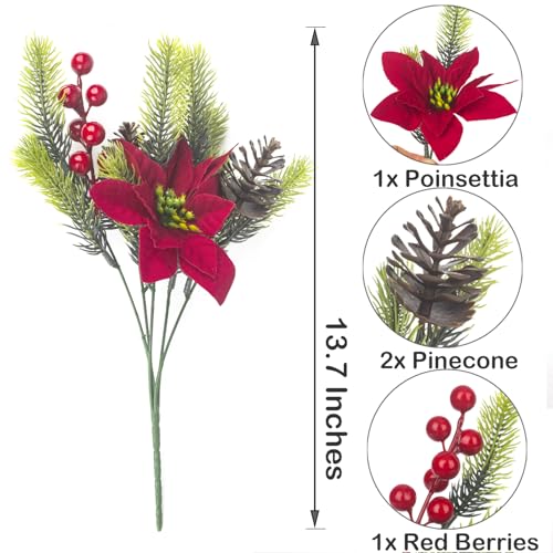 8PCS-Artificial-Flowers-Bouquet-Christmas-Floral-Pine-Cones-Red-Fake-Berry-Picks-Stems-Holly-Holiday-Floral-Picks-for-Xmas-Tree-Party-Decoration-DIY-Indoor-Table-Centerpieces 8PCS Artificial Flowers Bouquet Christmas Floral Pine Cones Red Fake Berry Picks Stems Holly Holiday Floral Picks for Xmas Tree Party Decoration DIY Indoor Table Centerpieces