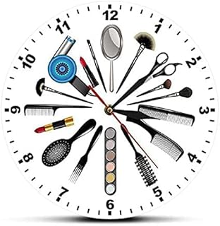 Wall Clock Kitchen 12 Inch Hair Cutting Studio Print Acrylic Wall Clock Beauty Salon Beauty Salon Beauty Salon Beauty Salon Beauty Salon Beauty Salon Beauty Salon Modern Watch Battery Powered