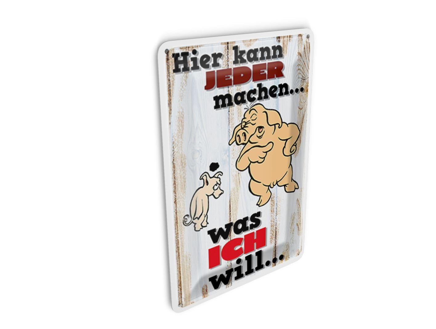 Femer Girls Multicoloured Tin Postcard With German Text 10 X 14 Cm Hier Kann Jeder Machen Was Ich Decorative Sign
