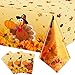 3 Pieces Thanksgiving Tablecloths Fall Leaf Tablecovers Thanksgiving Turkey Tablecloth Autumn Pumpkin Maple Leaves Table Covers for Thanksgiving Harvest Party Table Decors, 54 X 108 Inches