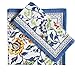 Fingercraft Cloth Napkins, Set of 12 Cotton Linen Blend Printed Dinner Napkins Cloth Mitered Corner Perfect for Parties Dinners Weddings Cocktail Christmas 20x20 Blue Floral