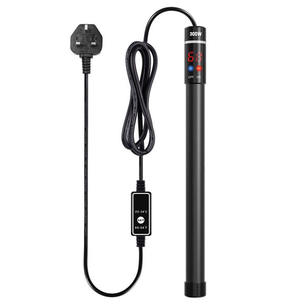 Angzhili 50-500W Aquarium Heater,LED Display Submersible Titanium Fish Tank Heaters Thermostat with External Thermostat Controller (300 W)