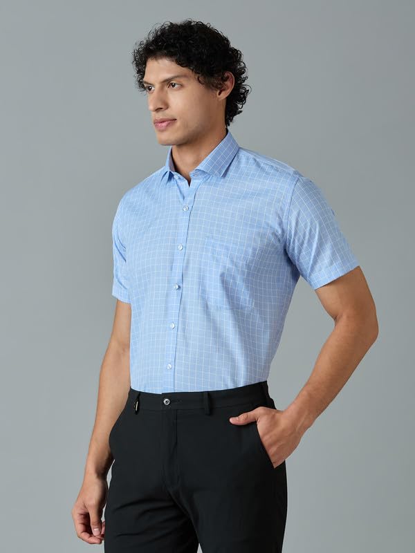 Image of Mark & Albert Men's Half Sleeves Cotton Formal Shirt