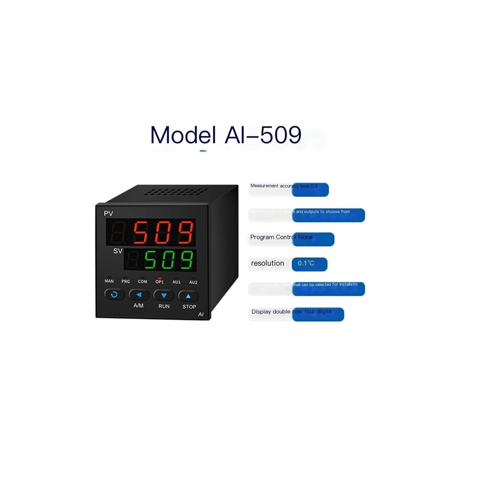 AI-509 Regolatore di temperatura PID con display digitale Strumento di controllo automatico (uscita modulare, 1 cifra decimale)