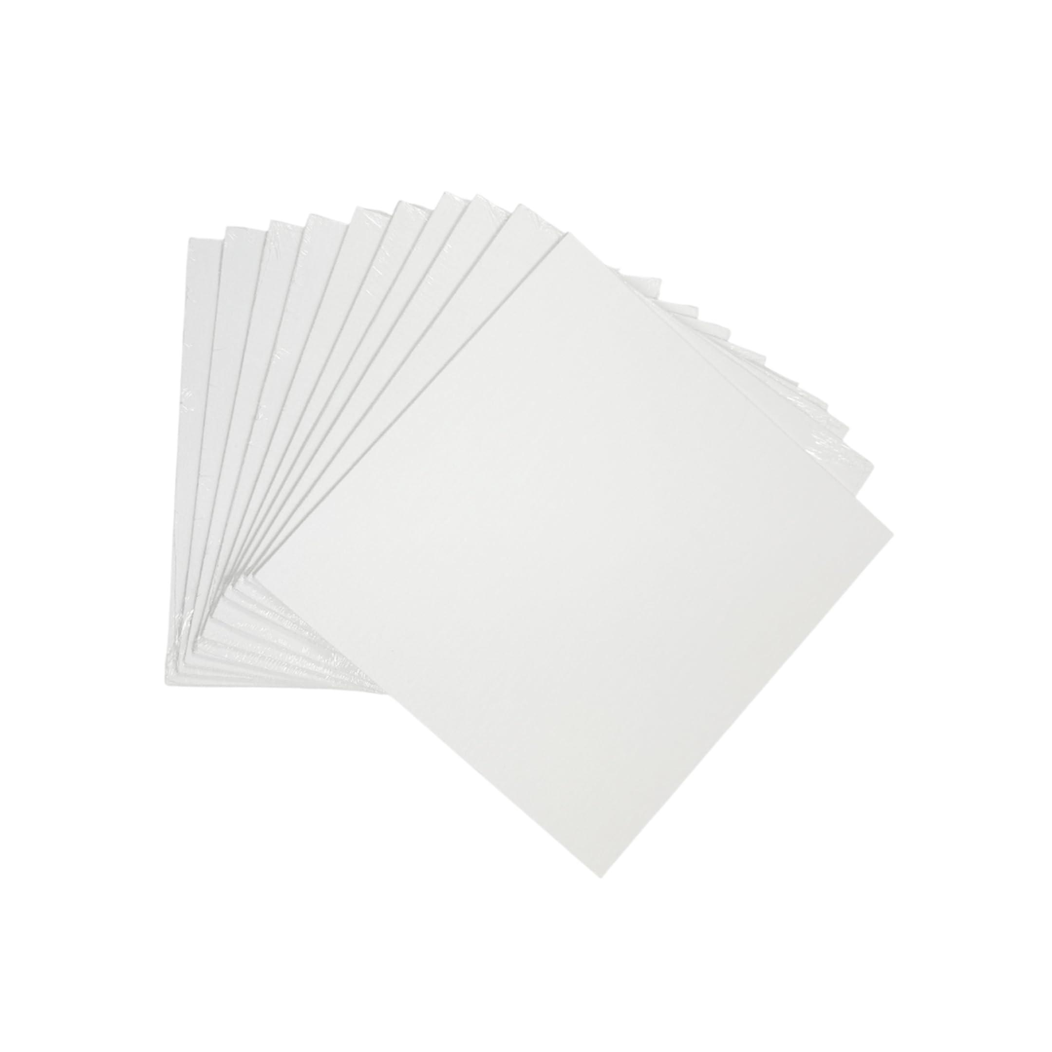 Pack of 10 20x20cm Blank White Flat Stretched Board Art Canvases by Janrax
