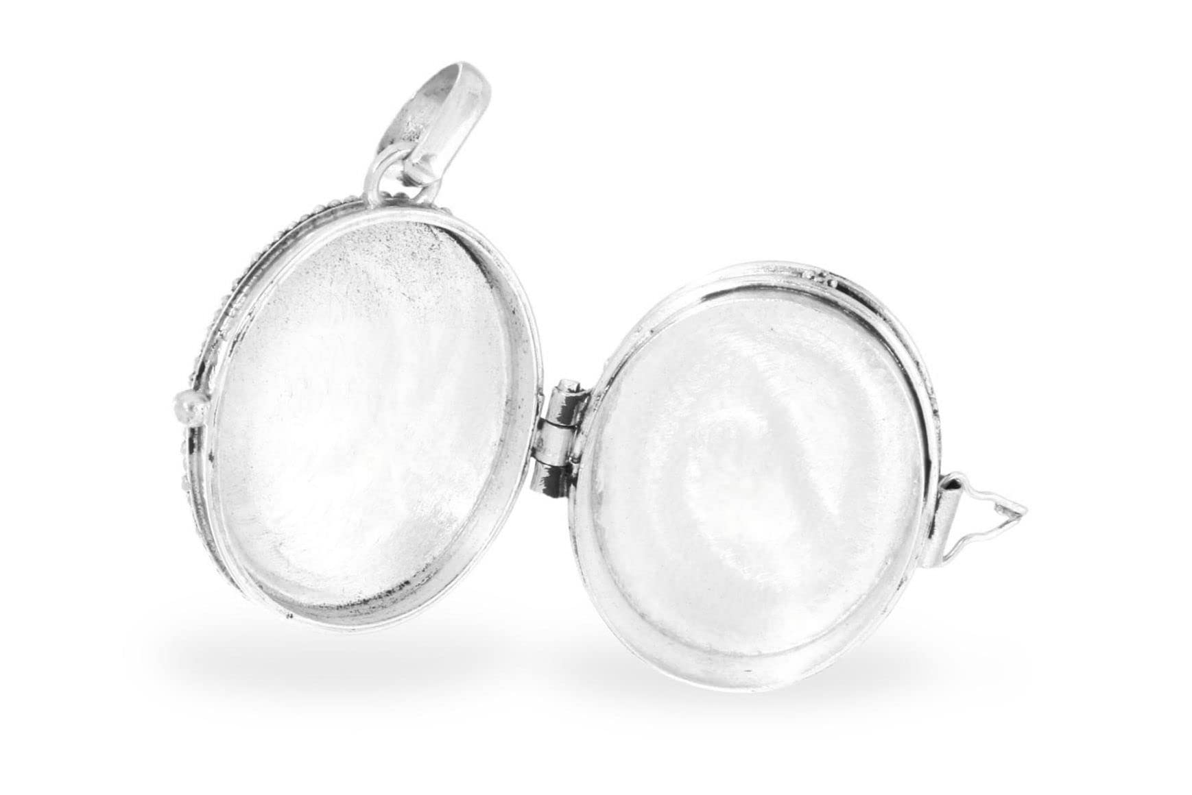 Windalf Schmuck Anhänger DANA 3.2 cm Foto-Medaillon Mondstein Handarbeit 925 Sterlingsilber