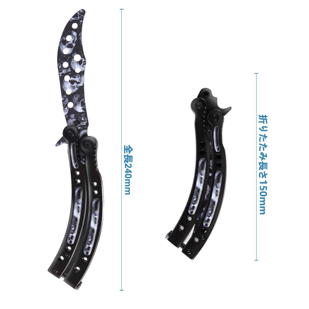 ✨バタフライナイフ 未開刃練習刀 武術練習用練習刀 金属の折りたたみ式刀練習刀 Amazon | バタフライナイフ 練習用, Kennifer 鈍い刀刃 Balisong